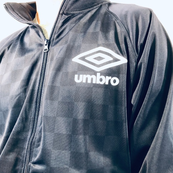 Umbro Navy Blue Check Soccer Full Zip Jacket S M L - Picture 3 of 7
